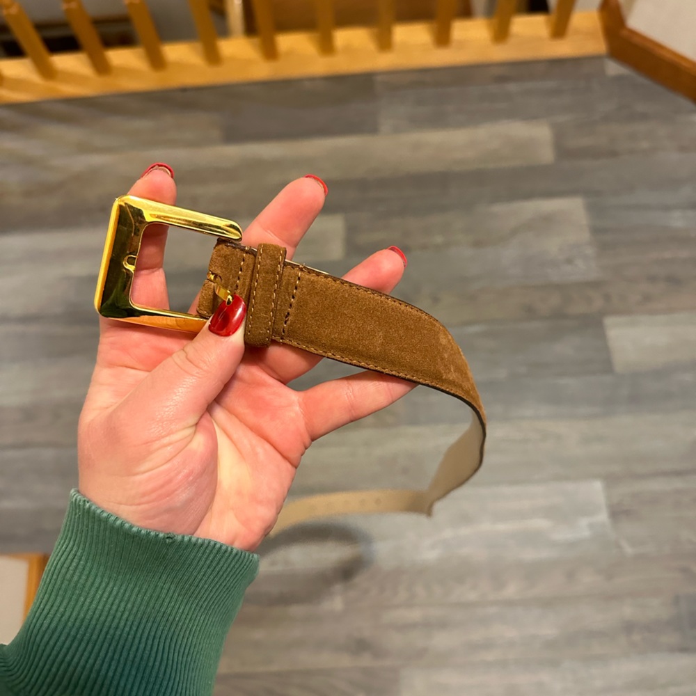 Talbots Brown Suede Belt size  large genuine leather